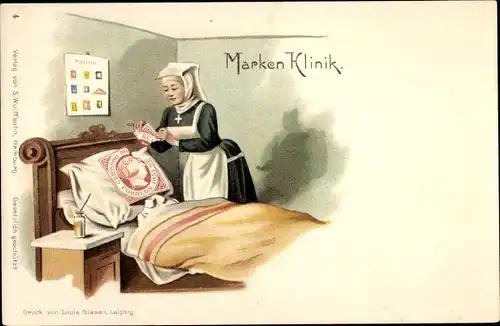 Briefmarken Litho Marken Klinik, Nonne, Krankenschwester