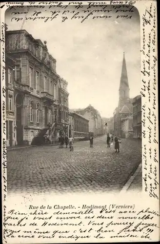 Ak Hodimont Verviers Wallonien Lüttich, Rue de la Chapelle