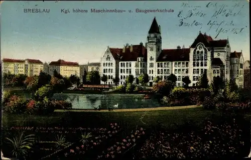 Ak Wrocław Breslau Schlesien, Kgl. höhere Maschinenbau- und Baugewerkschule