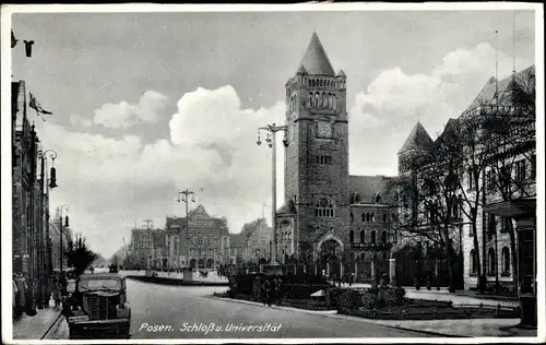 Ak Poznań Posen, Schloss und Universität