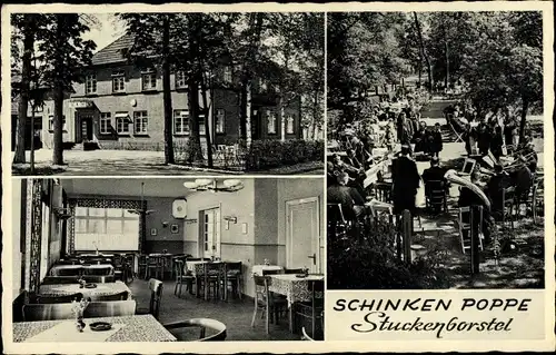 Ak Stuckenborstel Sottrum in Niedersachsen, Gasthaus Schinken Poppe, Innenansicht