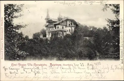Ak Baierbrunn Oberbayern, Hotel Pension Villa Konradshöhe