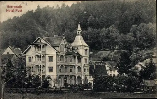 Ak Bad Herrenalb im Schwarzwald, Hotel Post