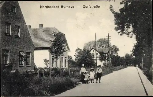 Ak Burhave Butjadingen Wesermarsch, Dorfstraße