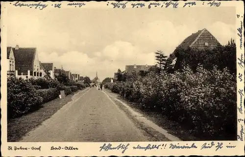 Ak Sankt Peter Ording in Nordfriesland, Blick in die Bad Allee