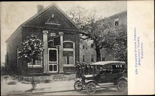 Ak Newport News Virginia USA, 25th Street, Automobil