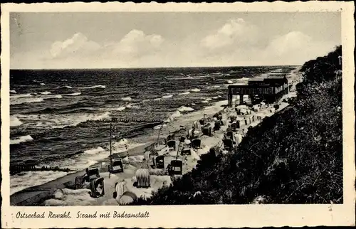 Ak Rewal Rewahl Pommern, Strand mit Badeanstalt