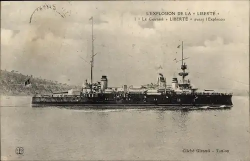 Ak Französisches Kriegsschiff, Le Cuirasse, Liberté