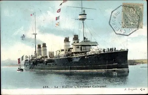 Ak Französisches Kriegsschiff, Le Kleber, Croiseur Cuirasse