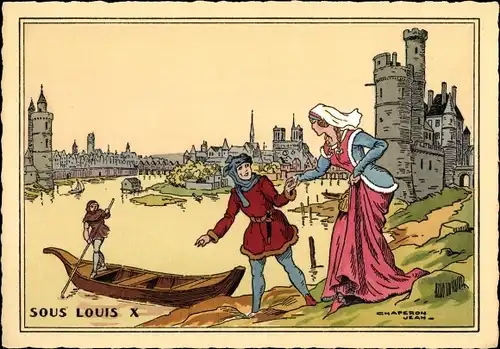 Ak Frankreich, Sous Louis X, La Tour de Nesles au XIV Siecle (1350)