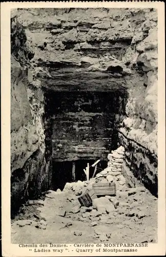 Ak Montparnasse Frankreich, Chemin des Dames, Ruine, Eingang