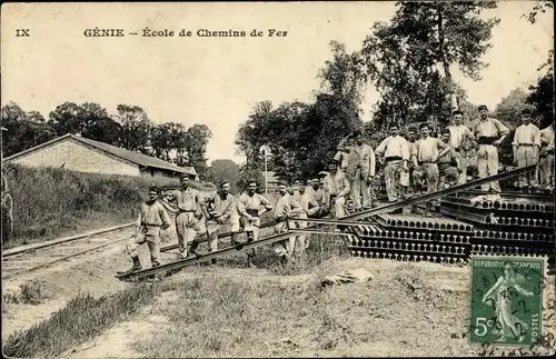 Ak Genie, Ecole de Chemin de Fes, Soldaten, Gruppenfoto