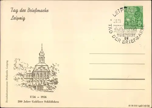 Ak Gohlis Leipzig in Sachsen, Tag der Briefmarke, 200 Jahre Gohliser Schlösschen 1936