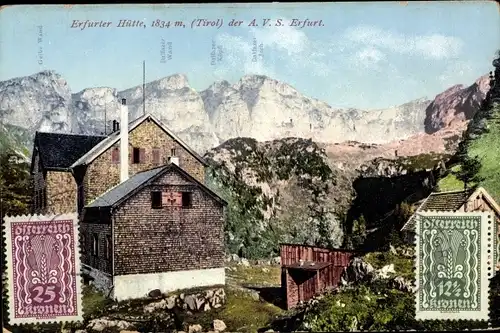 Ak Rofangebirge Tirol, Erfurter Hütte der AVS Erfurt, Purger 11716
