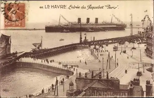 Ak Le Havre Seine Maritime, Entrée du Paquebot Paris, CGT