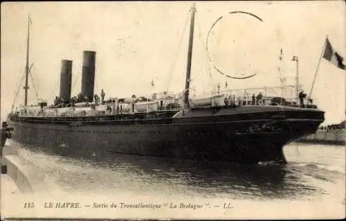 Ak Le Havre Seine-Maritime, Paquebot La Bretagne, CGT