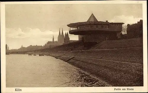 Ak Köln am Rhein, Partie am Rhein
