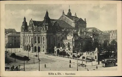Ak Köln am Rhein, Opernhaus, Straßenbahn