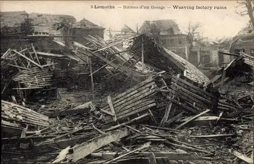 Ak Lamothe Haute Loire, Ruines d'un tissage