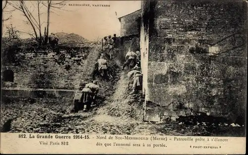 Ak Sainte Menehould Marne, Patrouille prete a s'elancer des que l'ennemi sera a sa portee