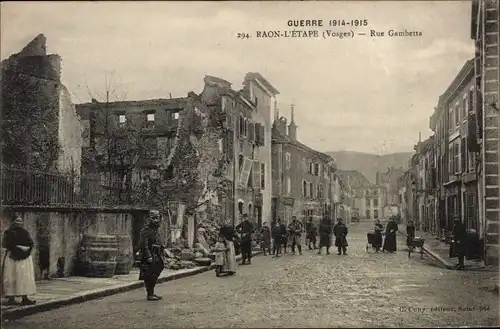 Ak Raon l'Étape Lothringen Vosges, Rue Gambetta