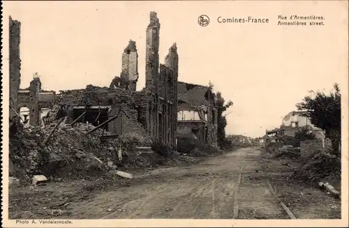 Ak Comines Nord, Rue d'Armentieres