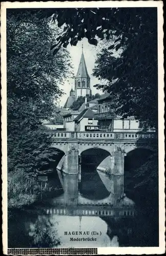 Ak Haguenau Hagenau im Elsass Bas Rhin, Moderbrücke