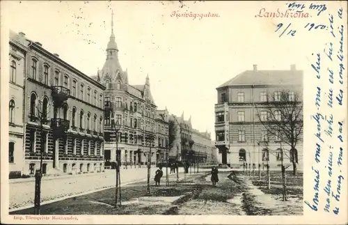 Ak Landskrona Schweden, Jernvägsgatan