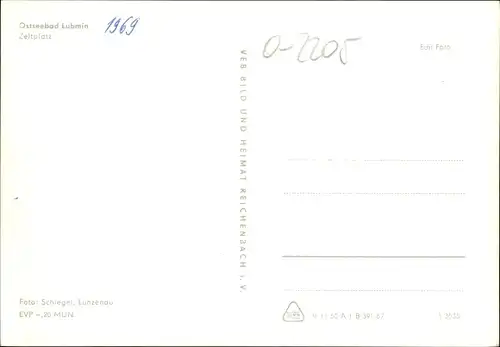 Ak Ostseebad Lubmin in Pommern, Zeltplatz