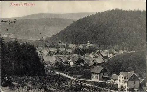 Ak Altenau Clausthal Zellerfeld im Oberharz, Totalansicht vom Ort