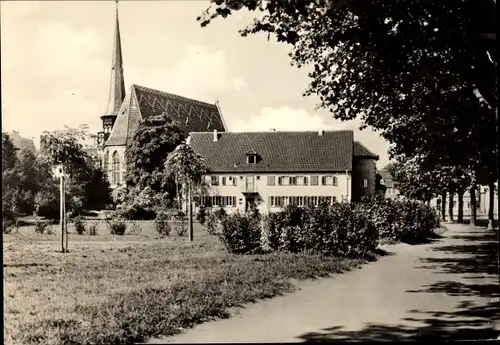 Ak Mühlhausen in Thüringen, Am Petriteich, Kirche