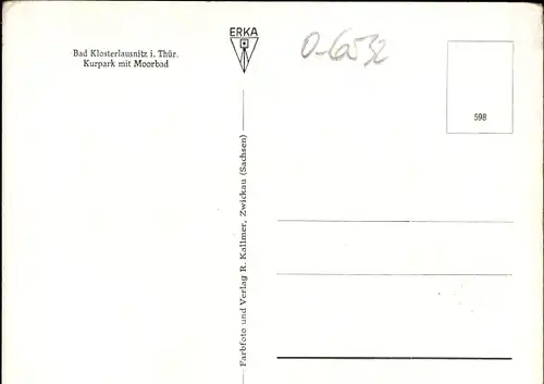 Ak Bad Klosterlausnitz in Thüringen, Partie im Kurpark mit Moorbad