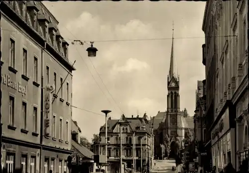 Ak Aue im Erzgebirge Sachsen, Hotel Blauer Engel, Kirche