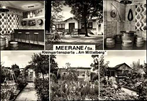 Ak Meerane in Sachsen, Kleingartensparte am Mittelberg, Gartengaststätte, Gärten