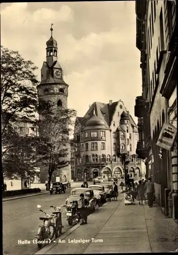 Ak Halle an der Saale, Am Leipziger Turm