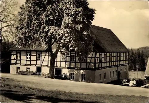 Ak Riesenberger Häuser Sosa Eibenstock im Erzgebirge, Gasthaus