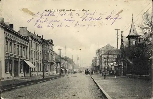 Ak Marchienne au Pont Charleroi Wallonien Hennegau, Rue de Mons