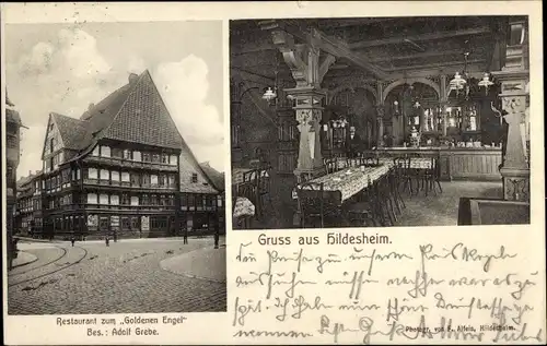 Ak Hildesheim in Niedersachsen, Restaurant Zum Goldenen Engel