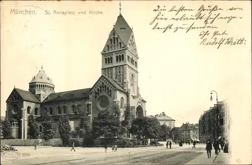 Ak München, St. Annaplatz und Kirche