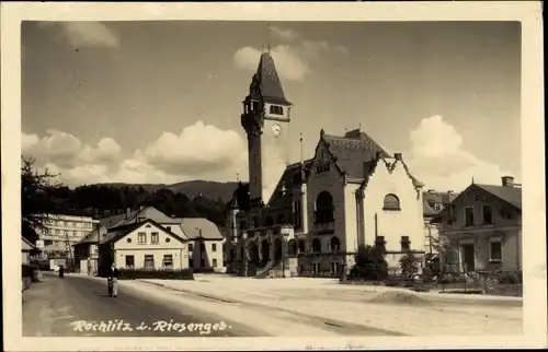 Ak Rokytnice nad Jizerou Rochlitz Iser Riesengebirge Reg. Reichenberg, Straßenpartie im Ort