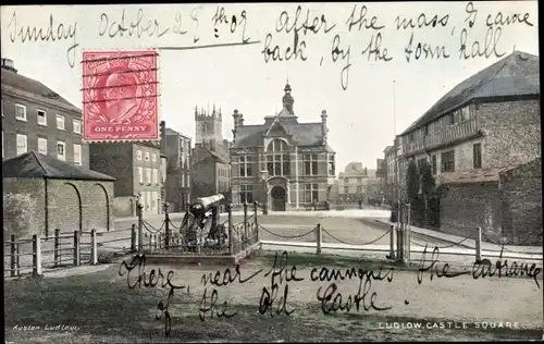 Ak Ludlow Shropshire England, Castle Square
