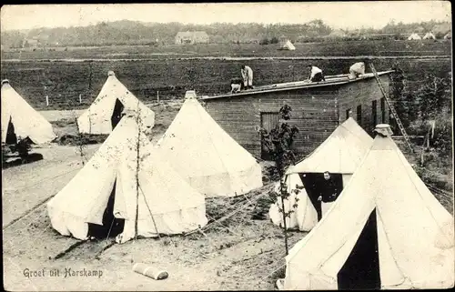 Ak Harskamp Gelderland, Niederländisches Militärlager, Zelte