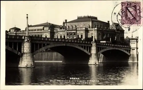 Ak Praha Prag Tschechien, Most Manesuv, Abgeordnetenkammer