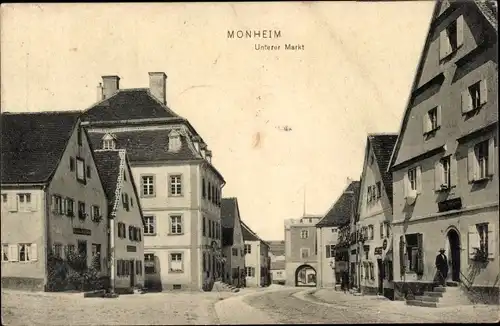 Ak Monheim in Schwaben, Unterer Markt