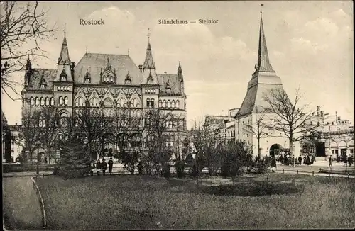 Ak Hansestadt Rostock, Ständehaus, Steintor