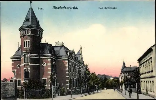 Ak Bischofswerda in Sachsen, Bahnhofstraße