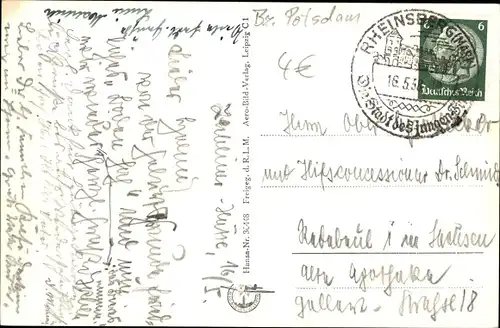 Ak Zechlinerhütte Stadt Rheinsberg, Luftaufnahme