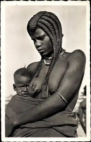 Ak Tschad, Type de Femme de Fort Lamy, Frau mit Baby