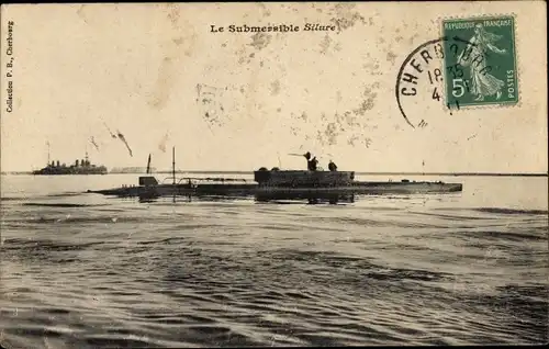 Ak Französisches U Boot, Silure, Submersible