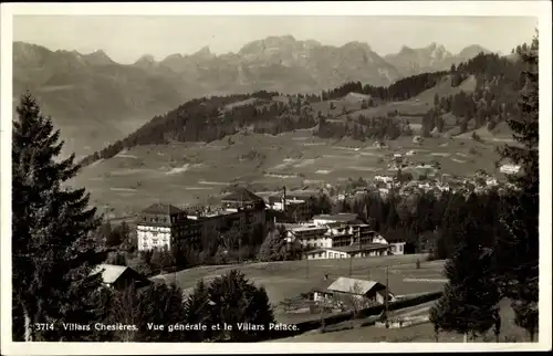 Ak Villars Chesieres Kanton Waadt, Vue generale, Villars Palace, Panorama